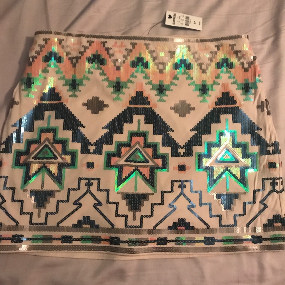 Express sequined mini skirt